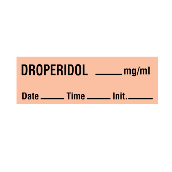 Tape, Droperidol 1/2" x 500" Salmon w/Black